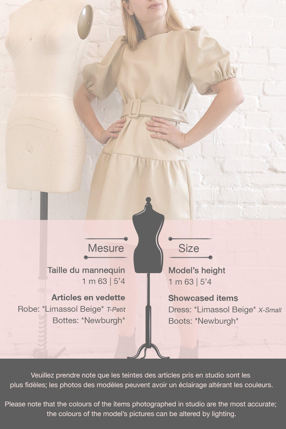 Limassol Beige Faux-Leather Short Dress | La petite garçonne template