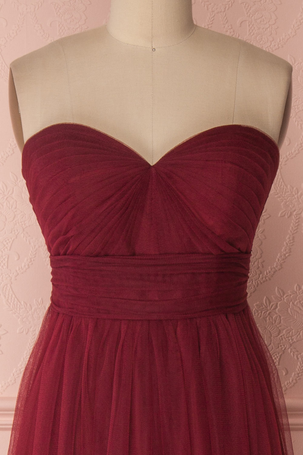 Linaya Deep Red Burgundy Draped Bustier Empire Gown | Boudoir 1861