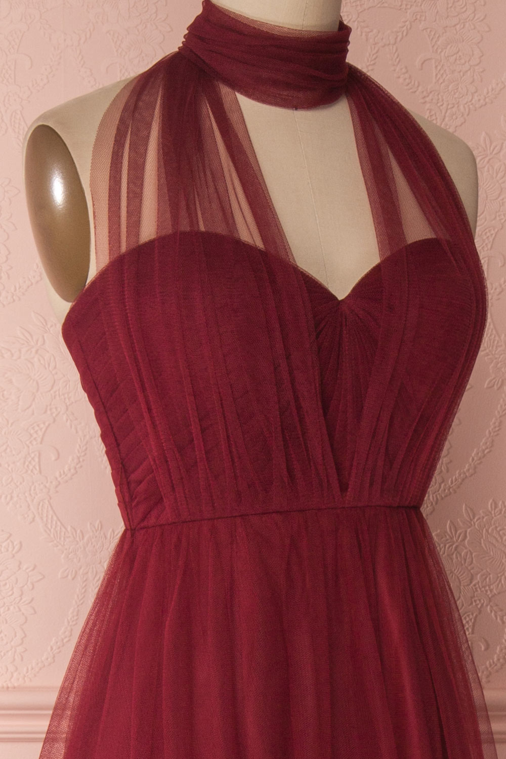 Linaya Deep Red Burgundy Draped Bustier Empire Gown | Boudoir 1861