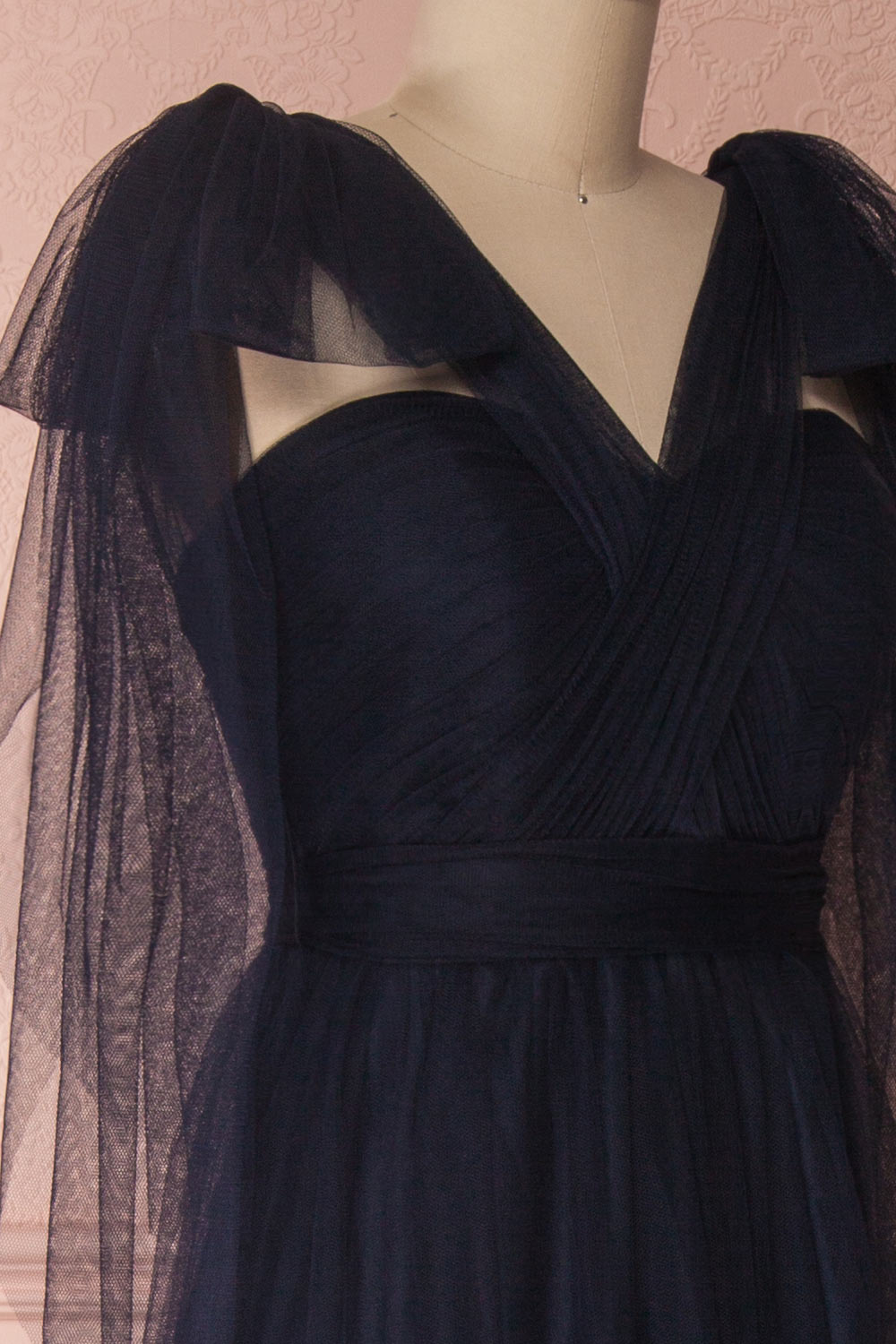 Linaya Navy Draped Bustier Empire Gown | Boudoir 1861