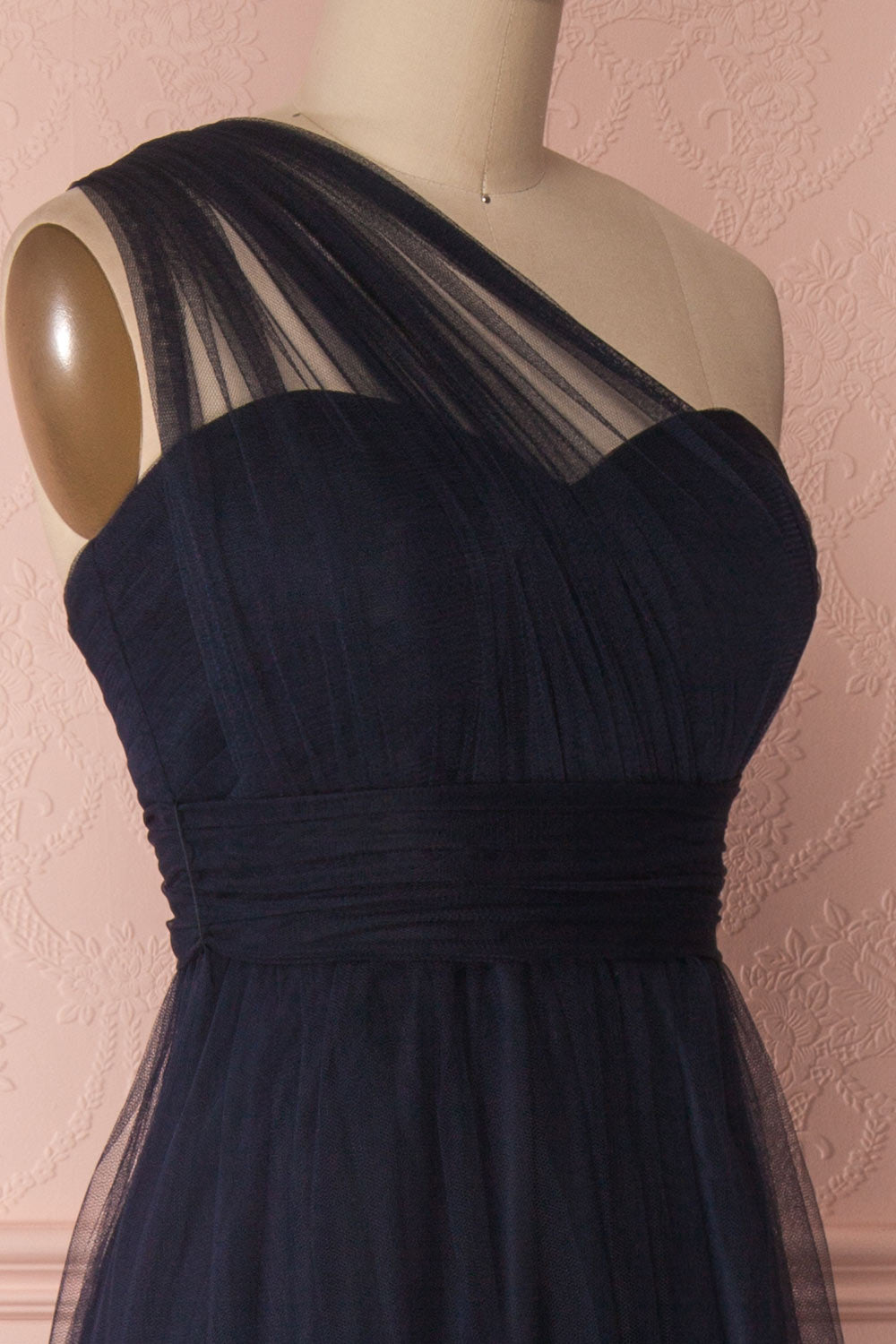 Linaya Navy Draped Bustier Empire Gown | Boudoir 1861