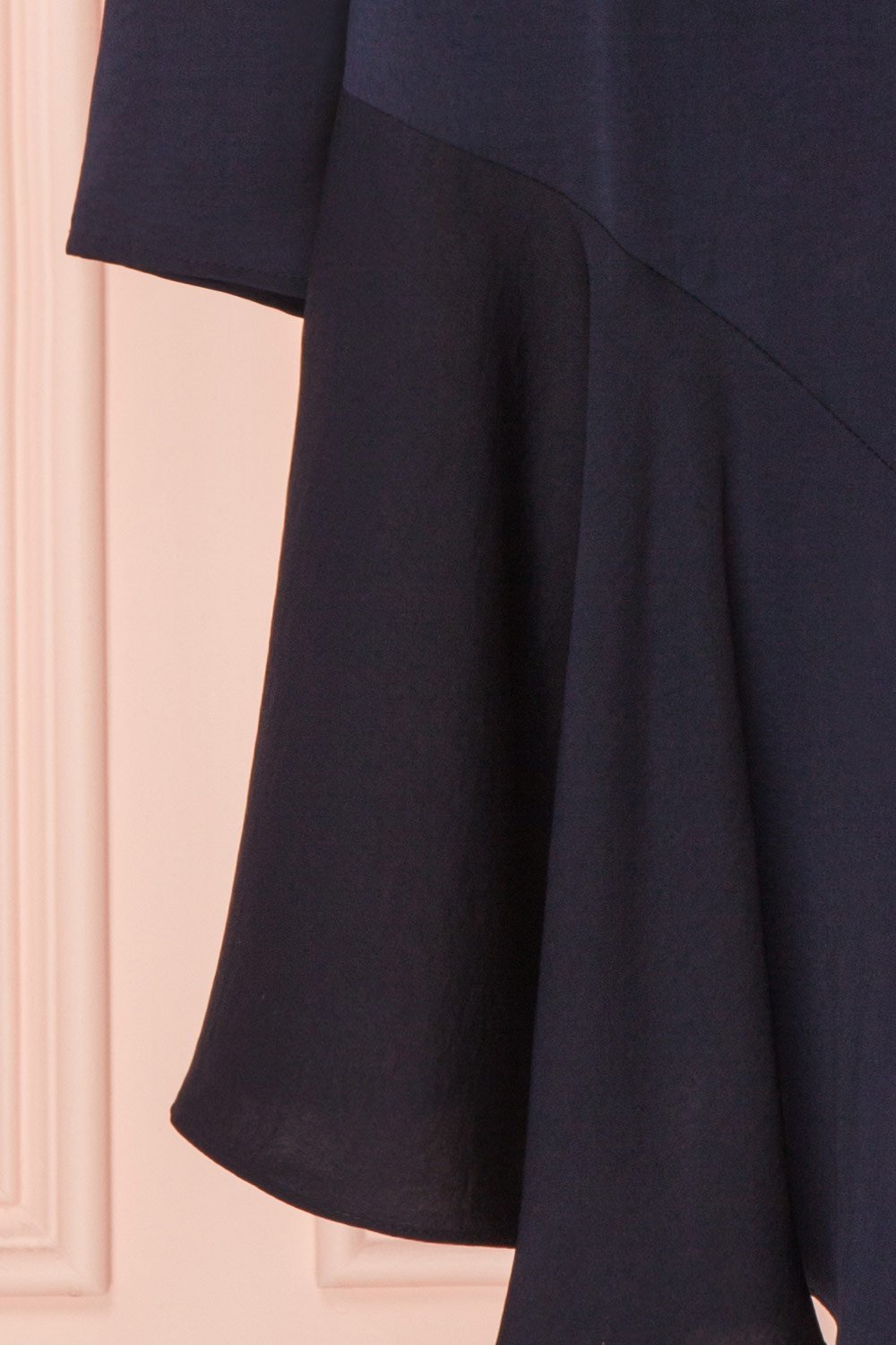 Liséa Ciel Navy Blue Asymmetrical Silky Dress | Boutique 1861