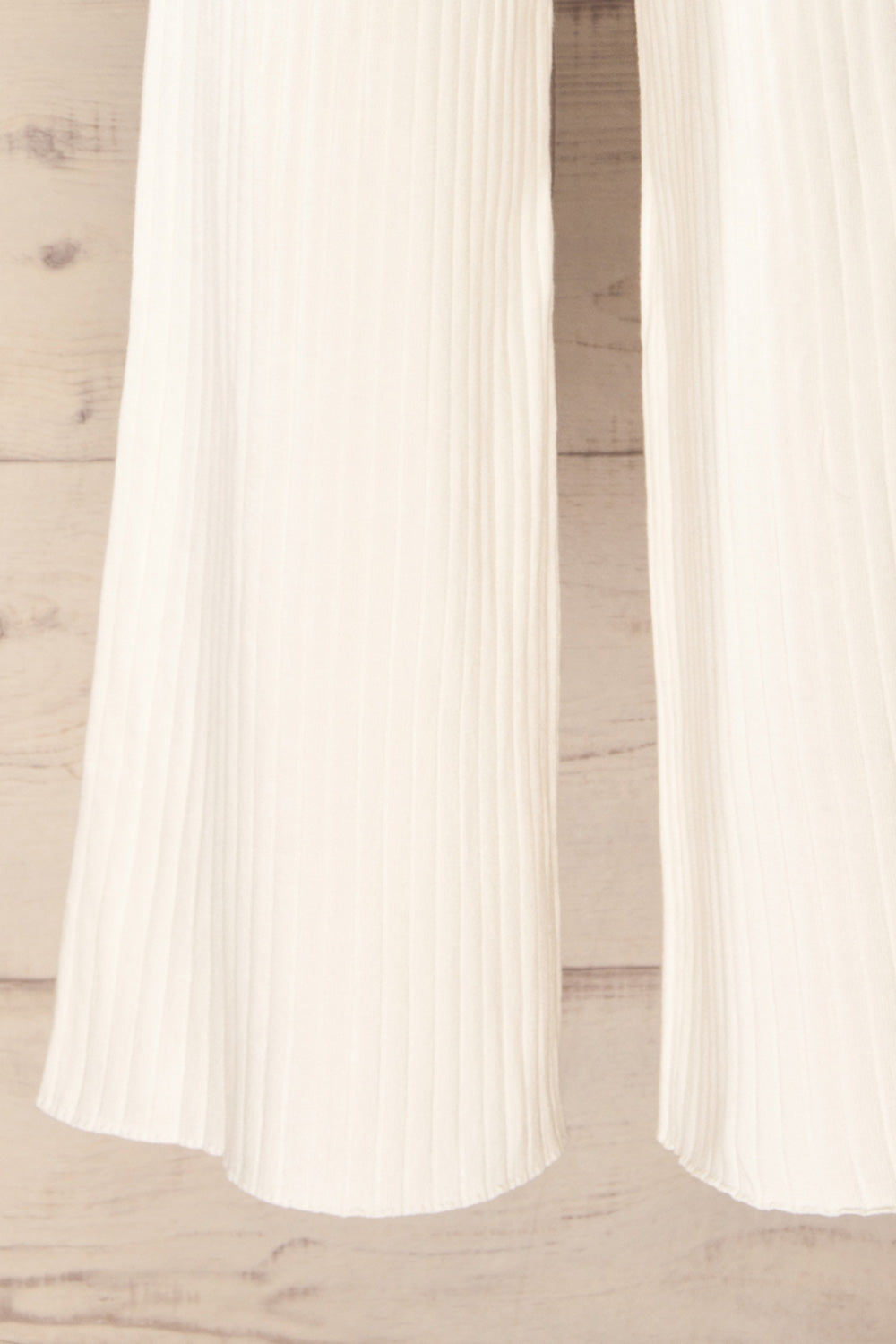 Livny Ivory Ribbed Wide Leg Pants | La petite garçonne bottom