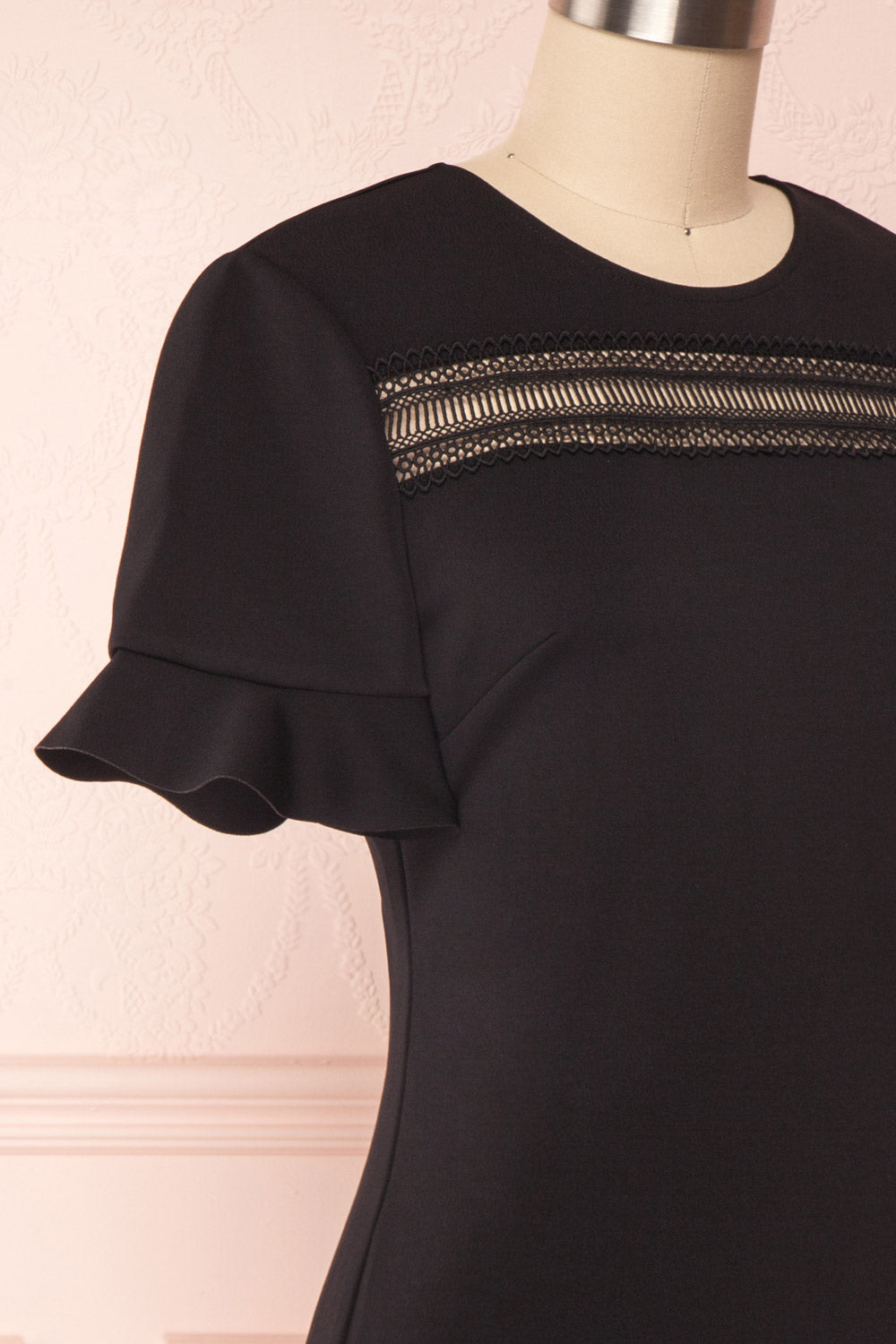 Livsia Black Cocktail Dress with Cut-Outs by Ted Baker | Boutique 1861 side close-up