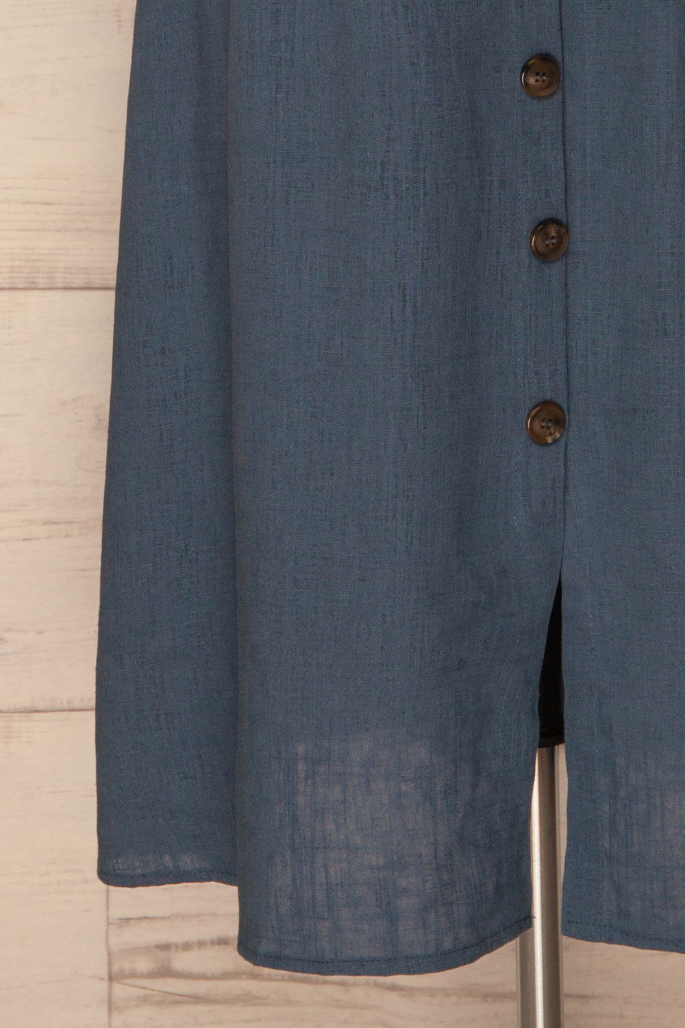 Lobao Ciel Denim Blue Button-Up A-Line Skirt | La Petite Garçonne 8
