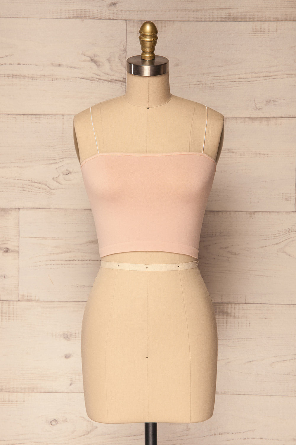 Lodzk Rose Stretchy Blush Bandeau with Straps | La Petite Garçonne 1