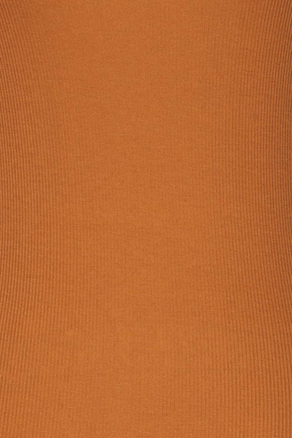Loksa Brown Turtleneck | Col Roulé Brun fabric close up | La Petite Garçonne