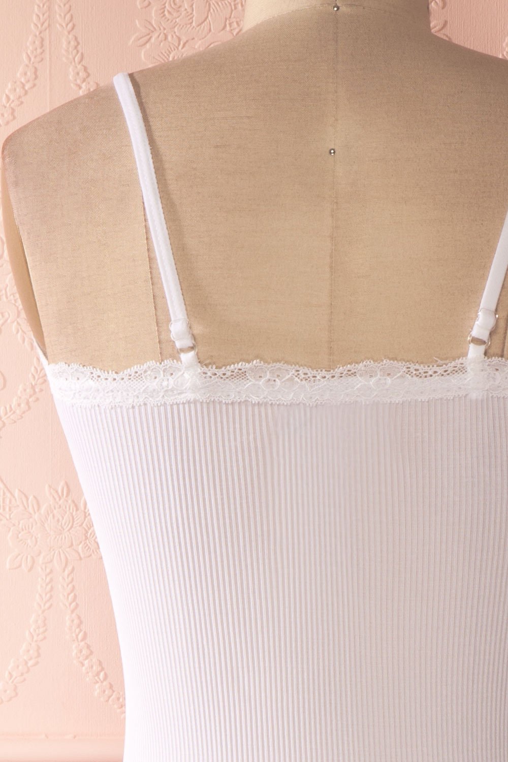 Lonia Blanc - White basic tank top with lace detail 6