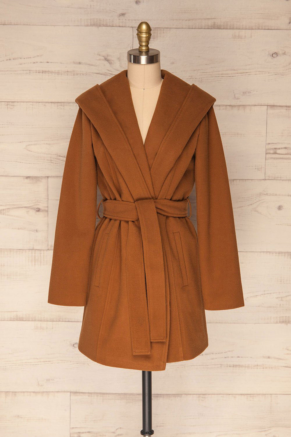 Lorialet Camel Felt Trench Coat w/ Hood | La Petite Garçonne