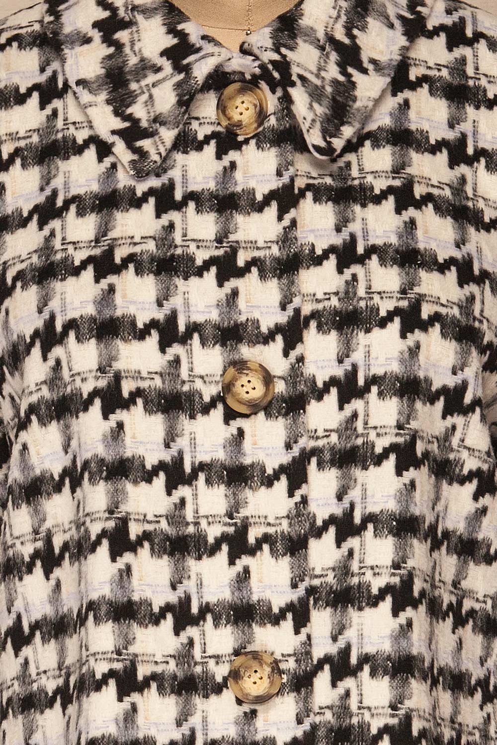 Louise Black Short Houndstooth Jacket | La petite garçonne fabric