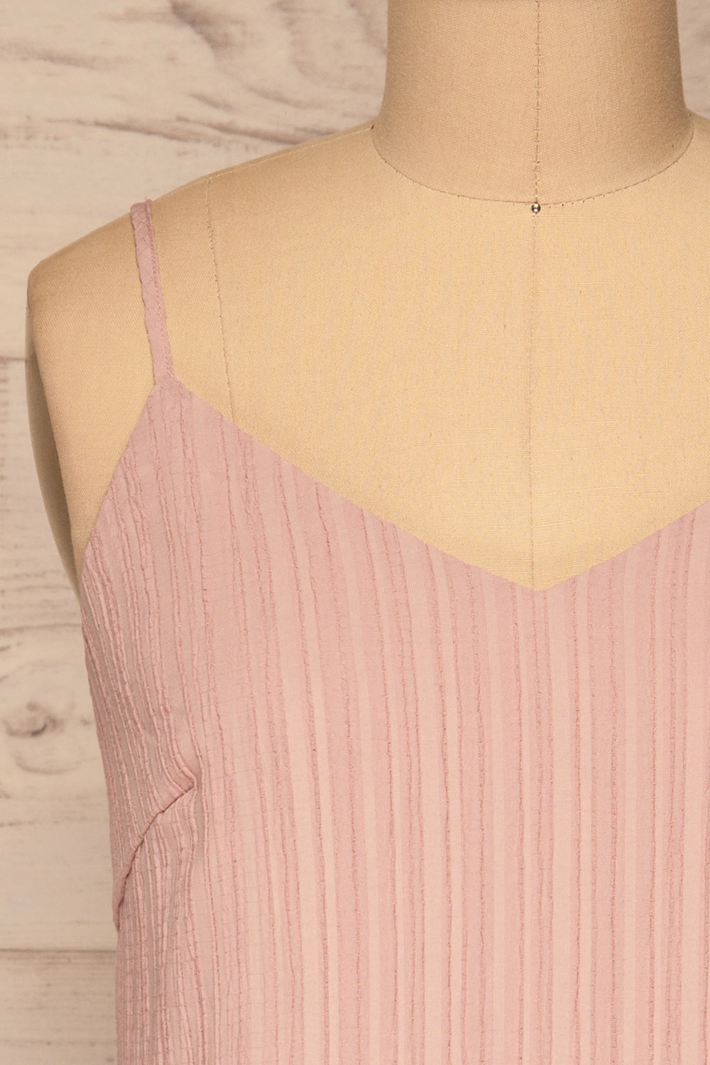 Lozola Lilac Layered Short Dress | La petite garçonne front close-up