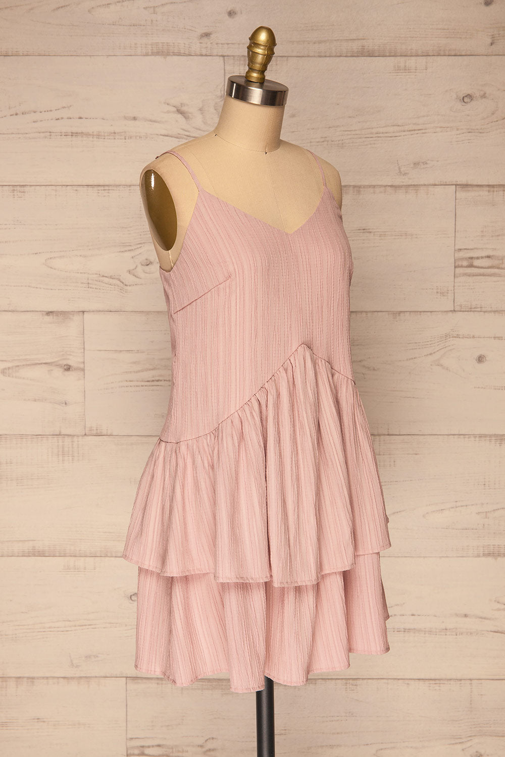 Lozola Lilac Layered Short Dress | La petite garçonne side view