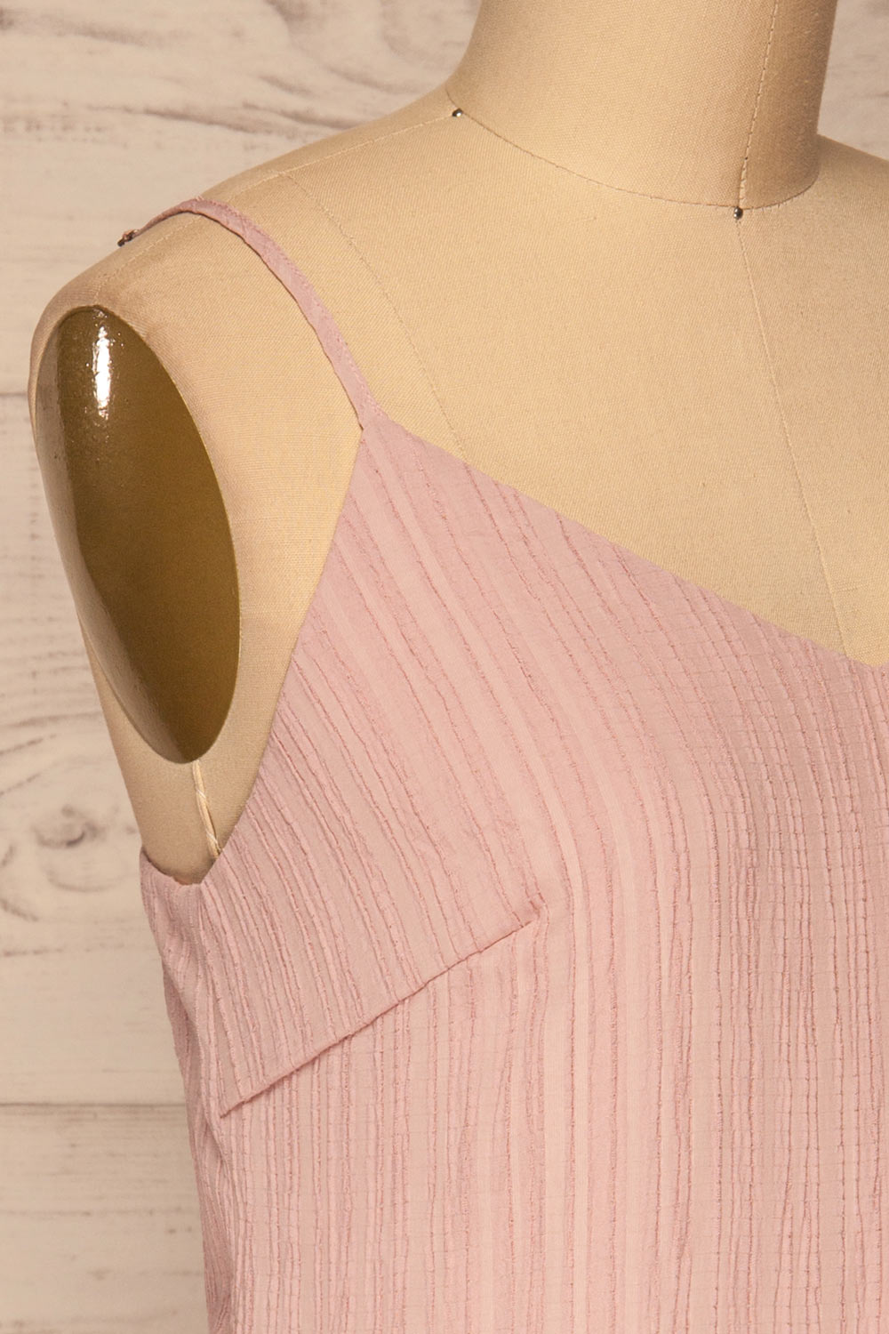 Lozola Lilac Layered Short Dress | La petite garçonne side close-up