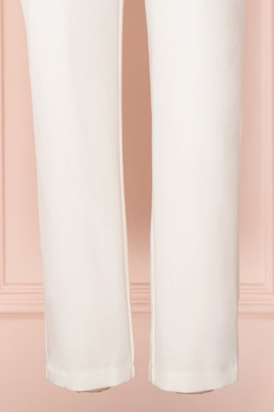Maddalena White High-Waisted Pants w/ Pockets legs | Boudoir 1861