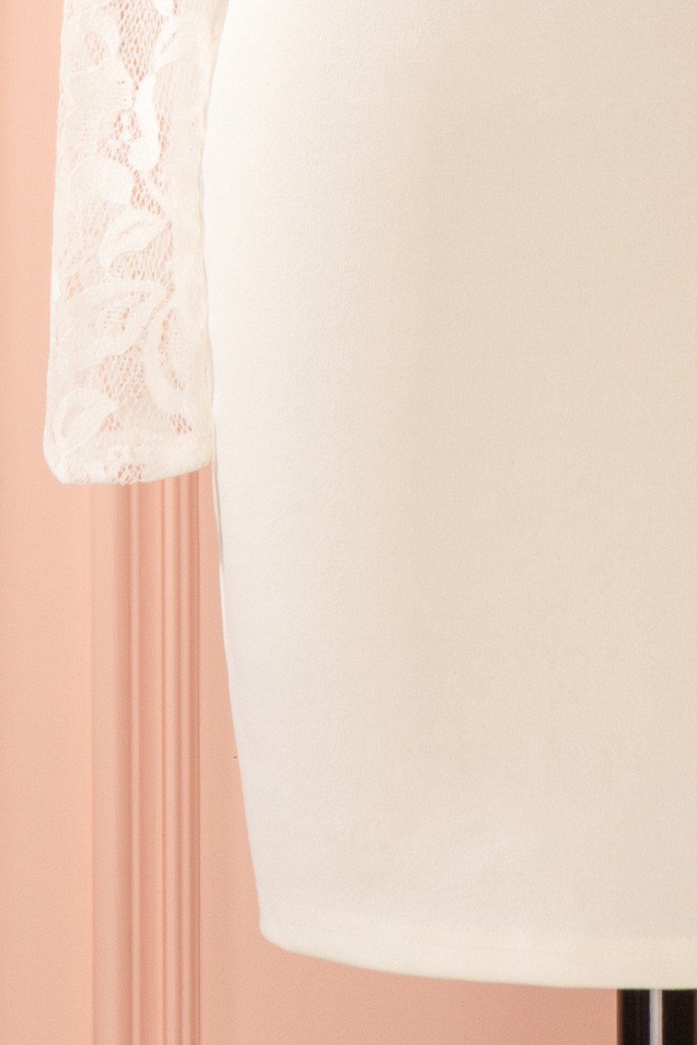 Madhulika White Long Lace Sleeves Fitted Dress | Boutique 1861