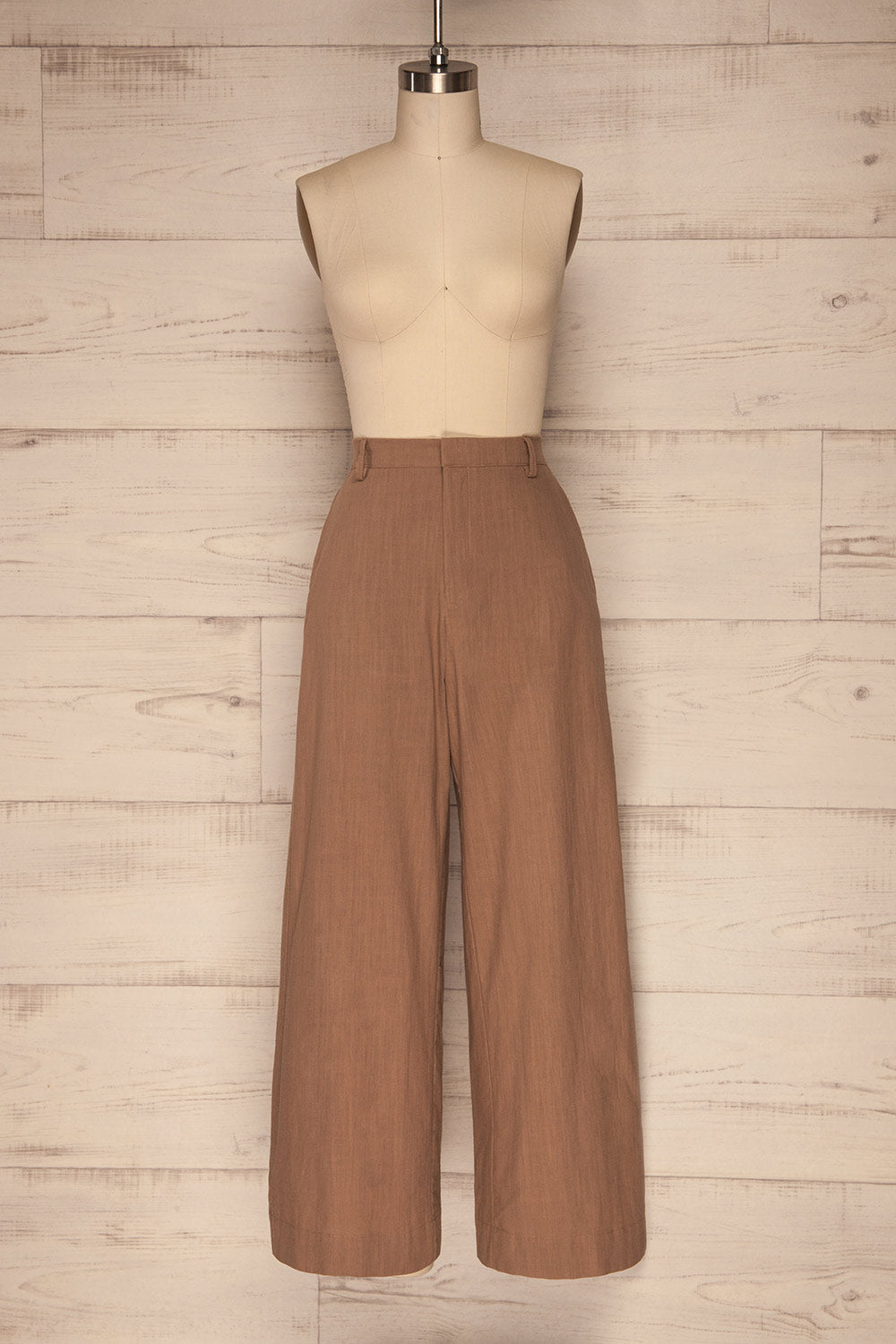 Maguez Sand Brown Wide Leg Pants | La Petite Garçonne