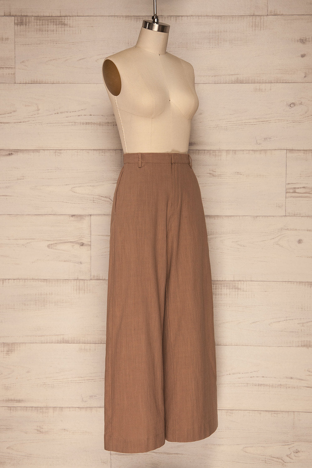 Maguez Sand Brown Wide Leg Pants | La Petite Garçonne