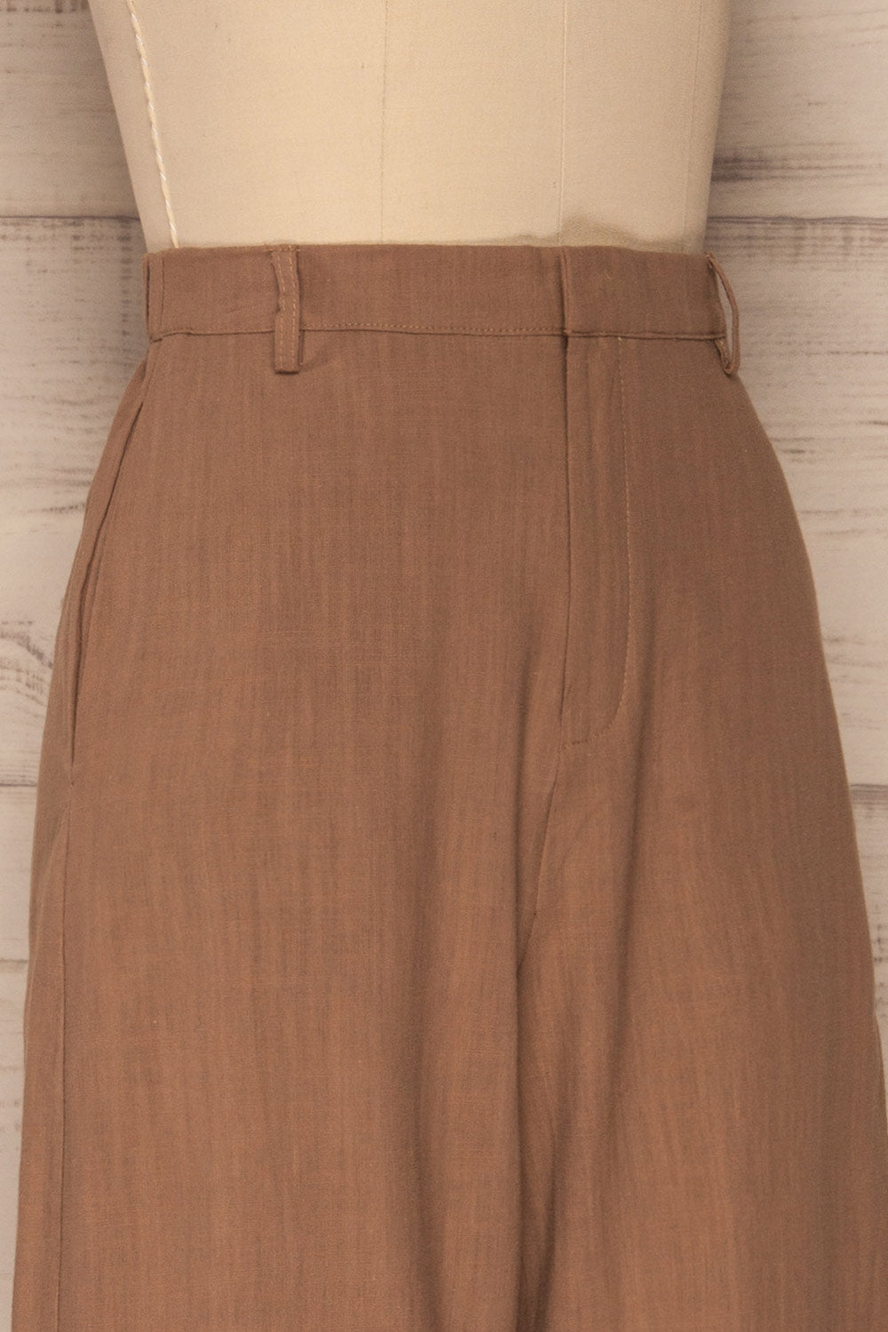 Maguez Sand Brown Wide Leg Pants | La Petite Garçonne