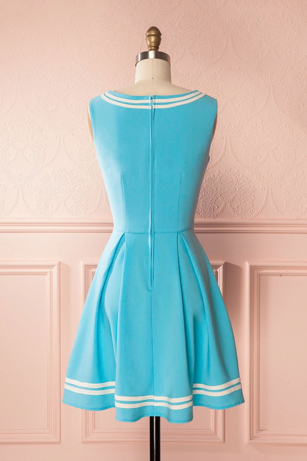 Maidie Sky Blue Retro A-line Sailor Dress | Boutique 1861