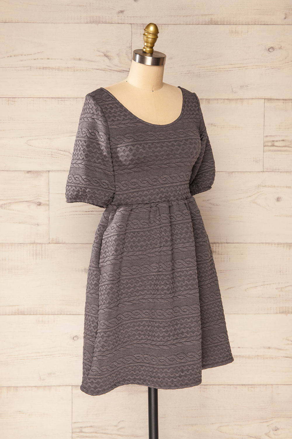Maihori Short Grey Knitted Dress | La petite garçonne side view