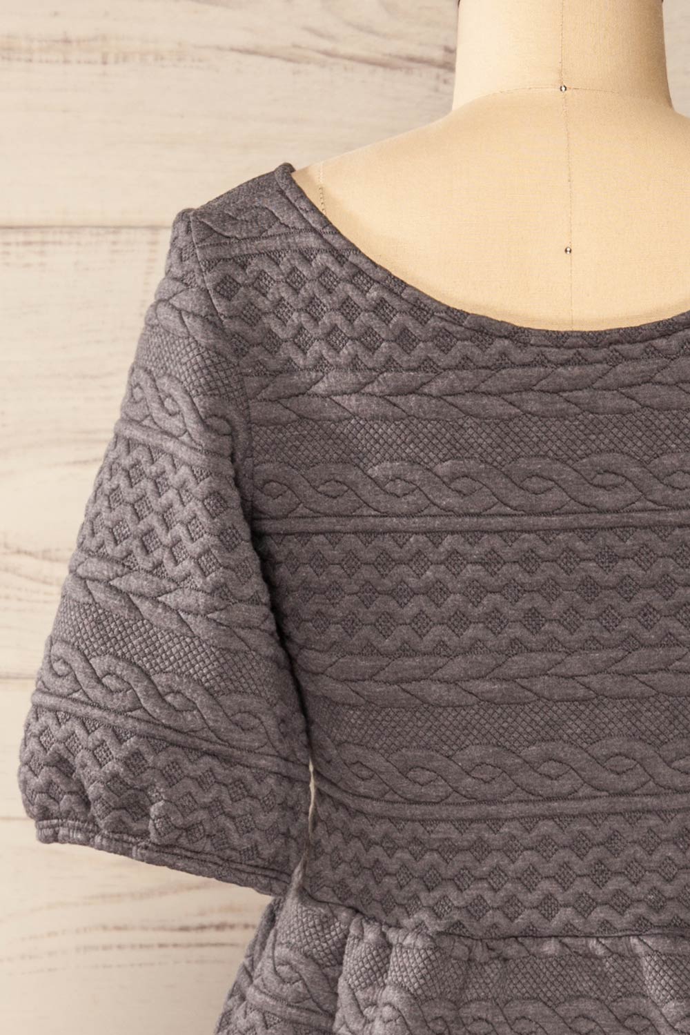 Maihori Short Grey Knitted Dress | La petite garçonne back close-up