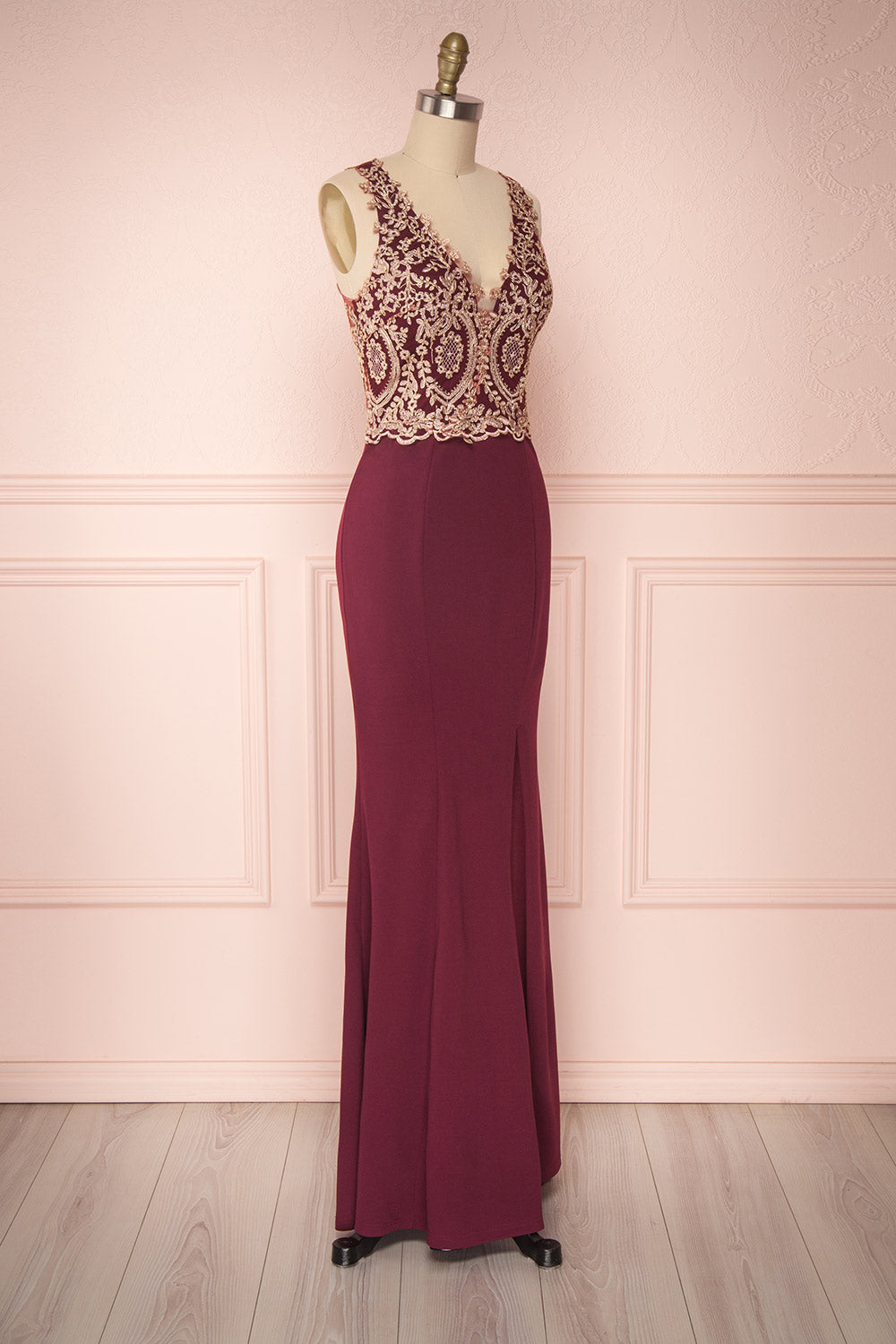 Mailie Wine | Burgundy Mermaid Gown