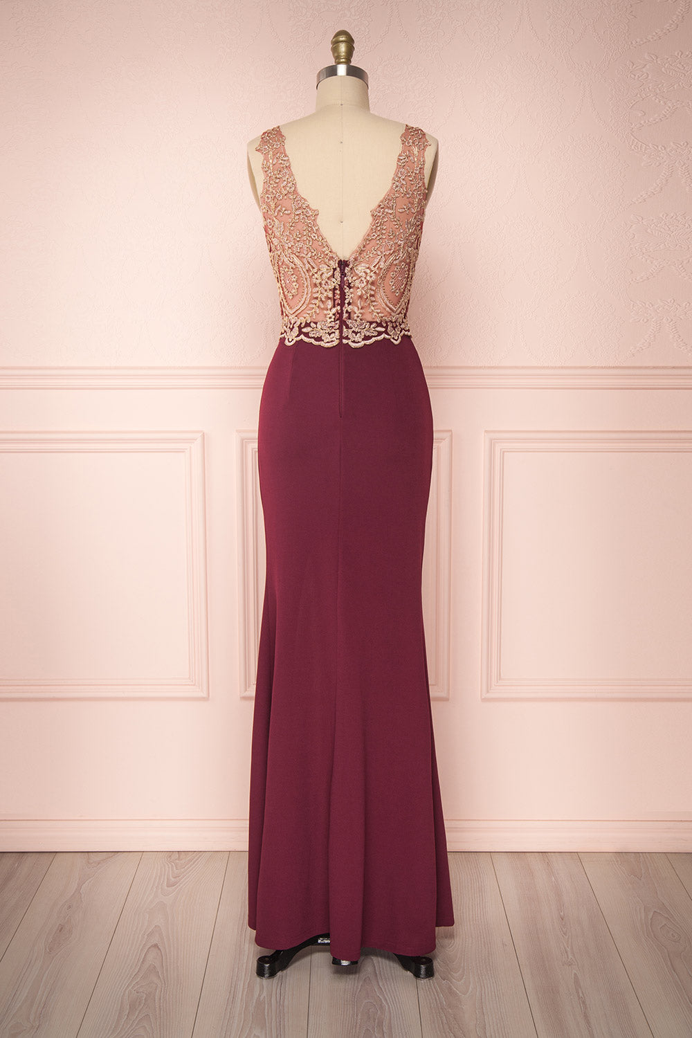 Mailie Wine | Burgundy Mermaid Gown