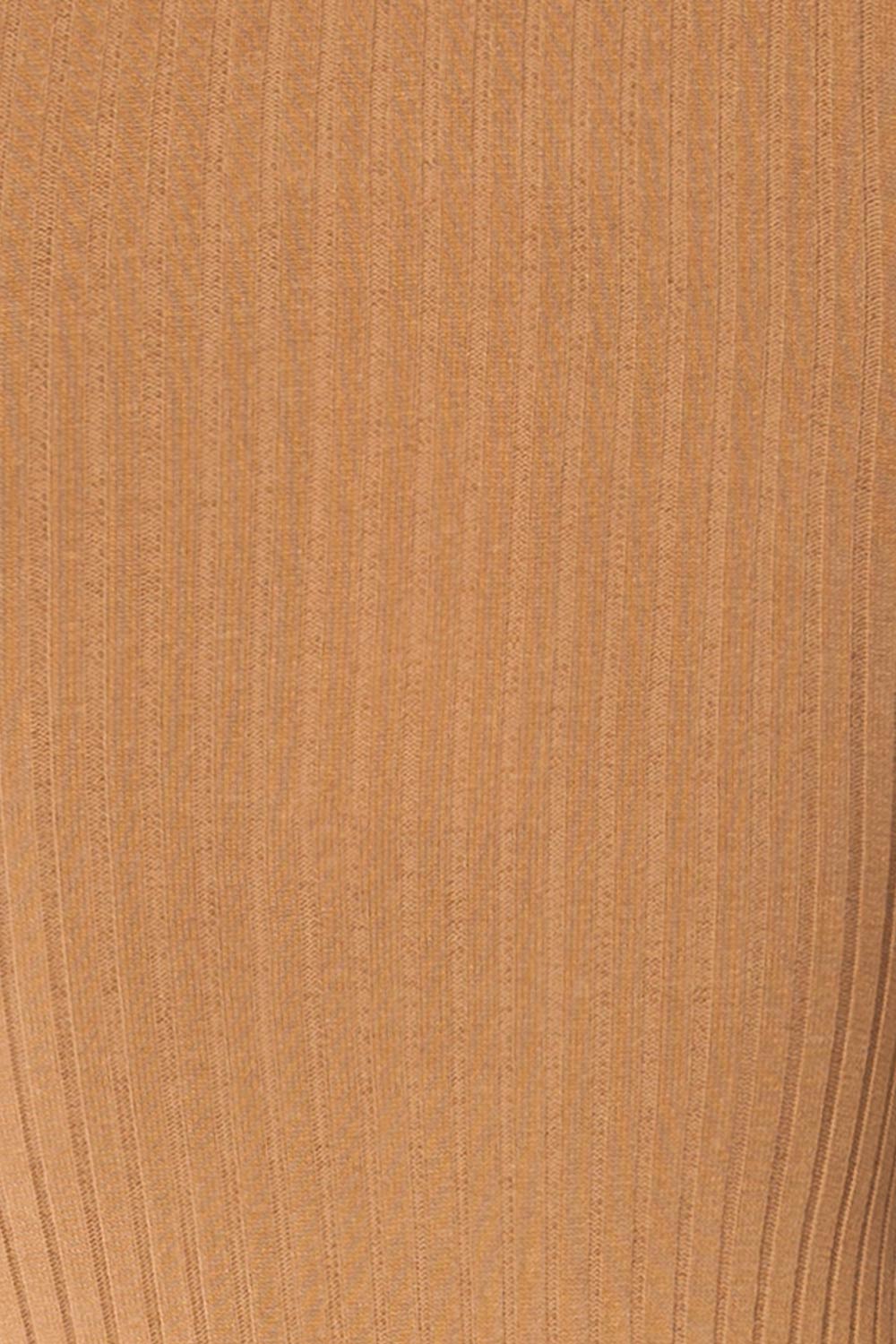 Mainz Taupe Long Sleeve Turtleneck Bodysuit | La petite garçonne fabric