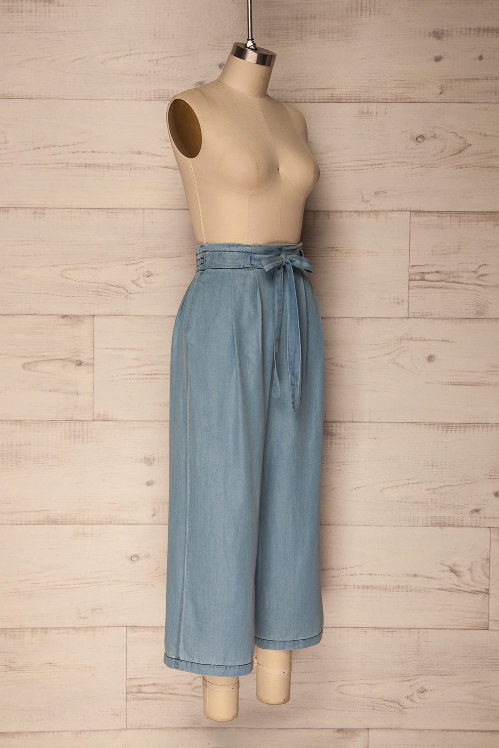 Majoges Light Blue Wide Leg Cropped Pants | La Petite Garçonne 3