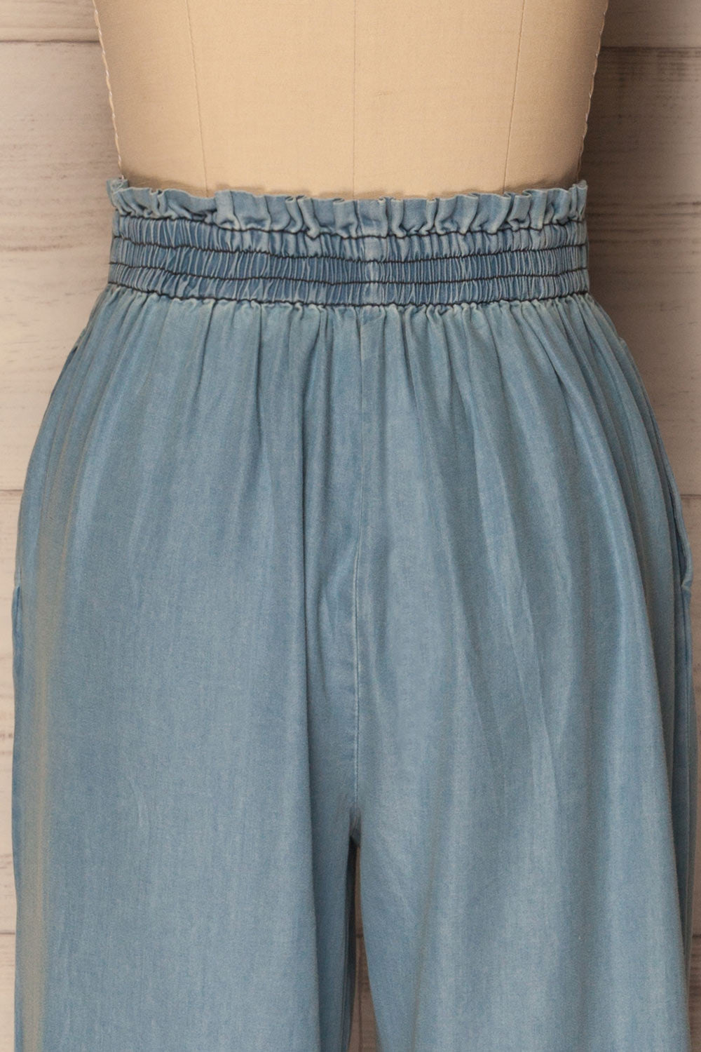 Majoges Light Blue Wide Leg Cropped Pants | La Petite Garçonne 6
