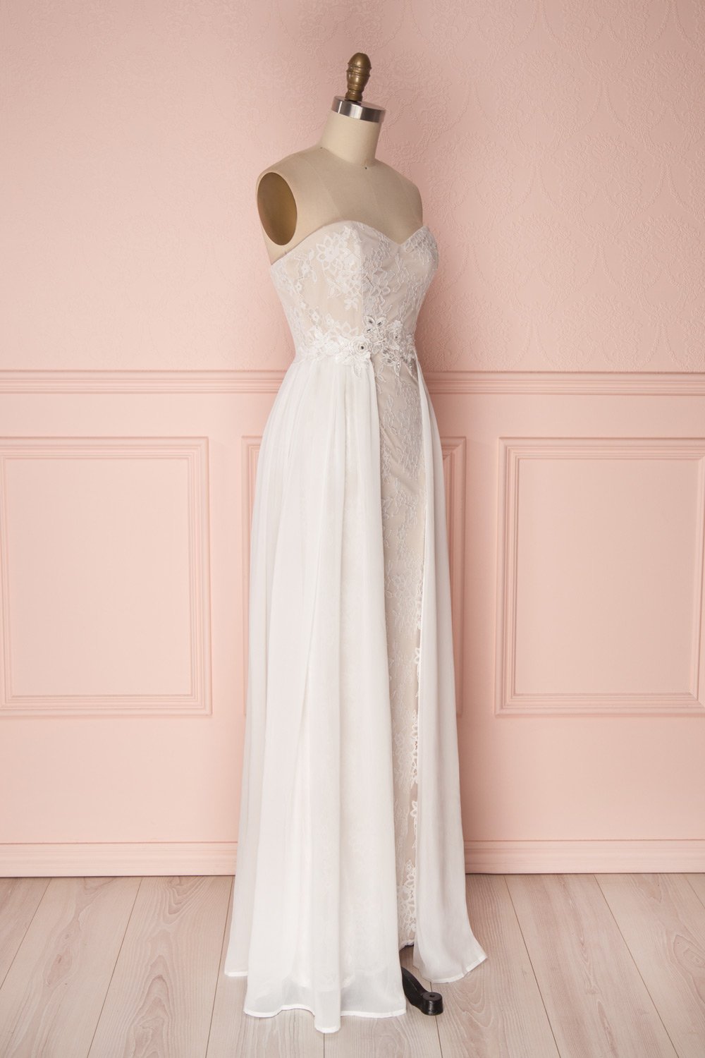 Makerata Beige Lace Bustier Mermaid Bridal Dress | Boudoir 1861 4