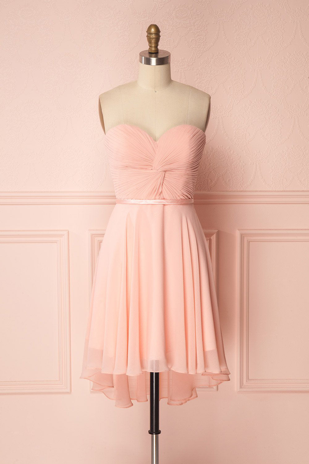 Maliha Blush Pink Bustier A-Line Prom Dress | Boudoir 1861 front view