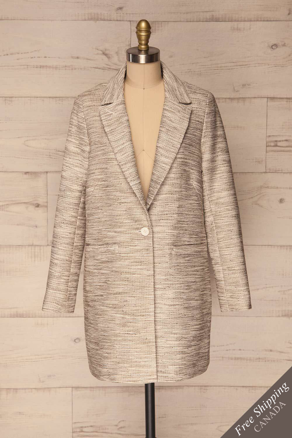 Malpaises Grey & White Topcoat | La Petite Garçonne