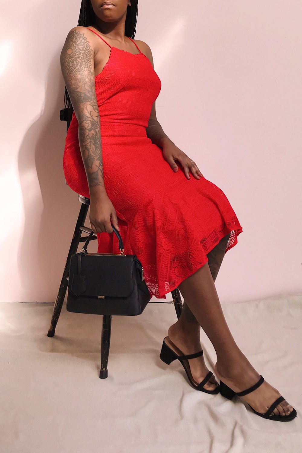 Margita Red Hatler Summer Midi Dress | Boutique 1861 model look 1