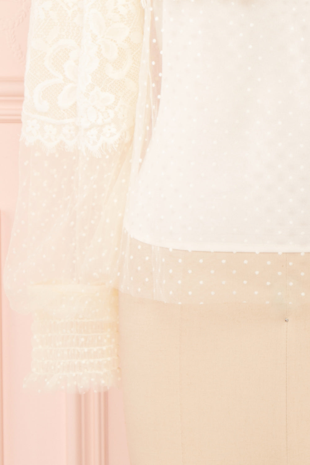 Mariasole Cream See-Through Top w/ Cami | Boutique 1861 bottom