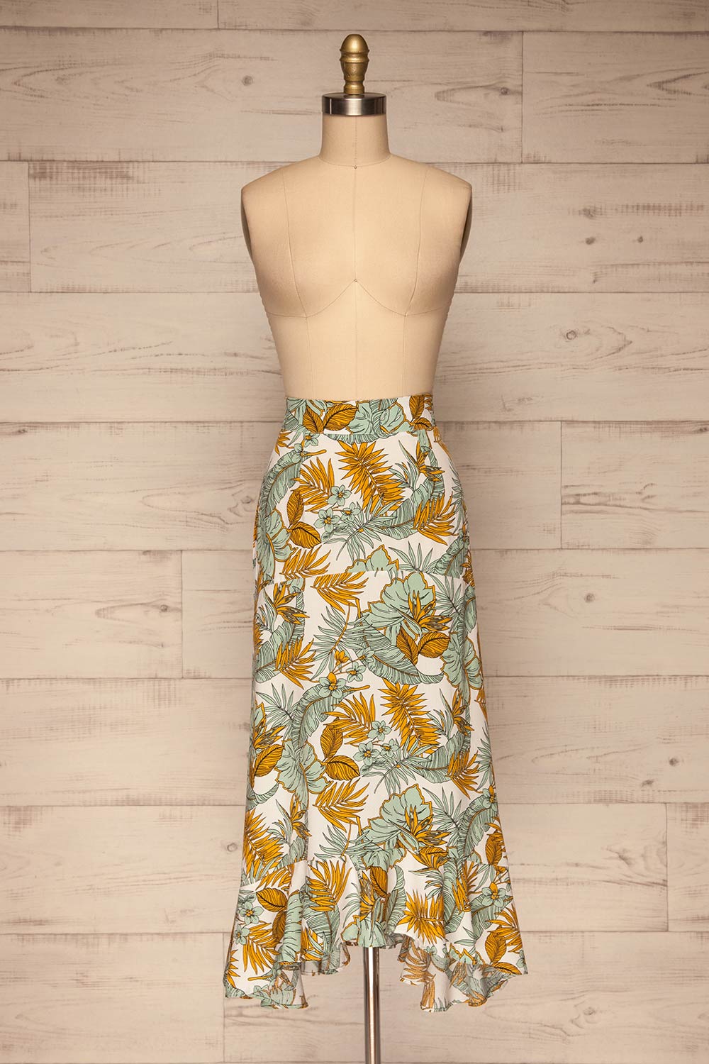 Marsciano Tropical Midi Skirt | Jupe | La Petite Garçonne front view
