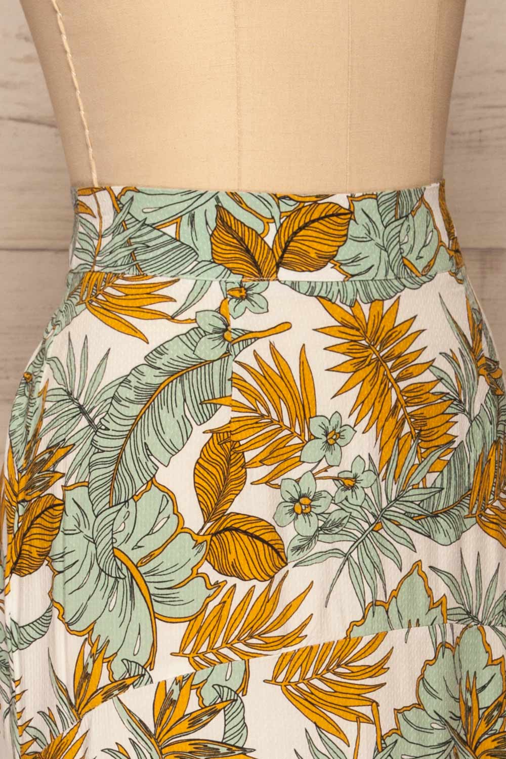 Marsciano Tropical Midi Skirt | Jupe | La Petite Garçonne side close-up
