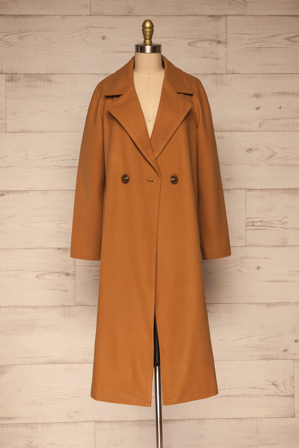 Mataro Brown Mid-Length Trench Coat | La petite garçonne open view