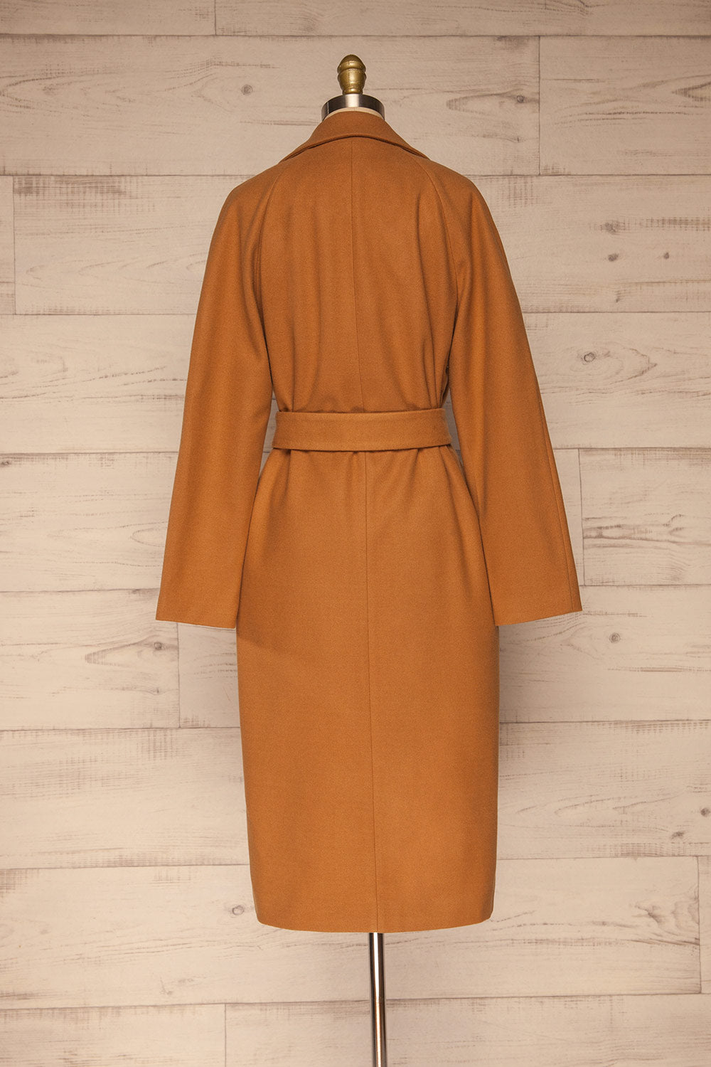 Mataro Brown Mid-Length Trench Coat | La petite garçonne back view
