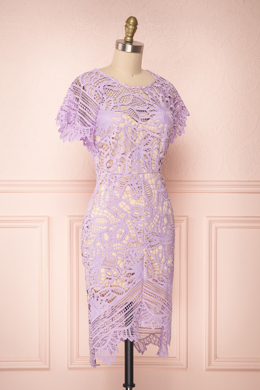 Mattea Lilac | Crocheted Lace Dress
