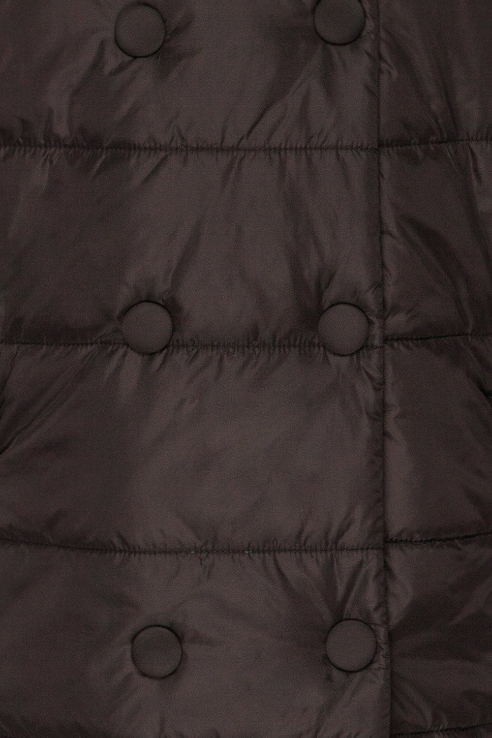 Matviy Night Black Quilted Coat with Hood | La Petite Garçonne fabric detail front