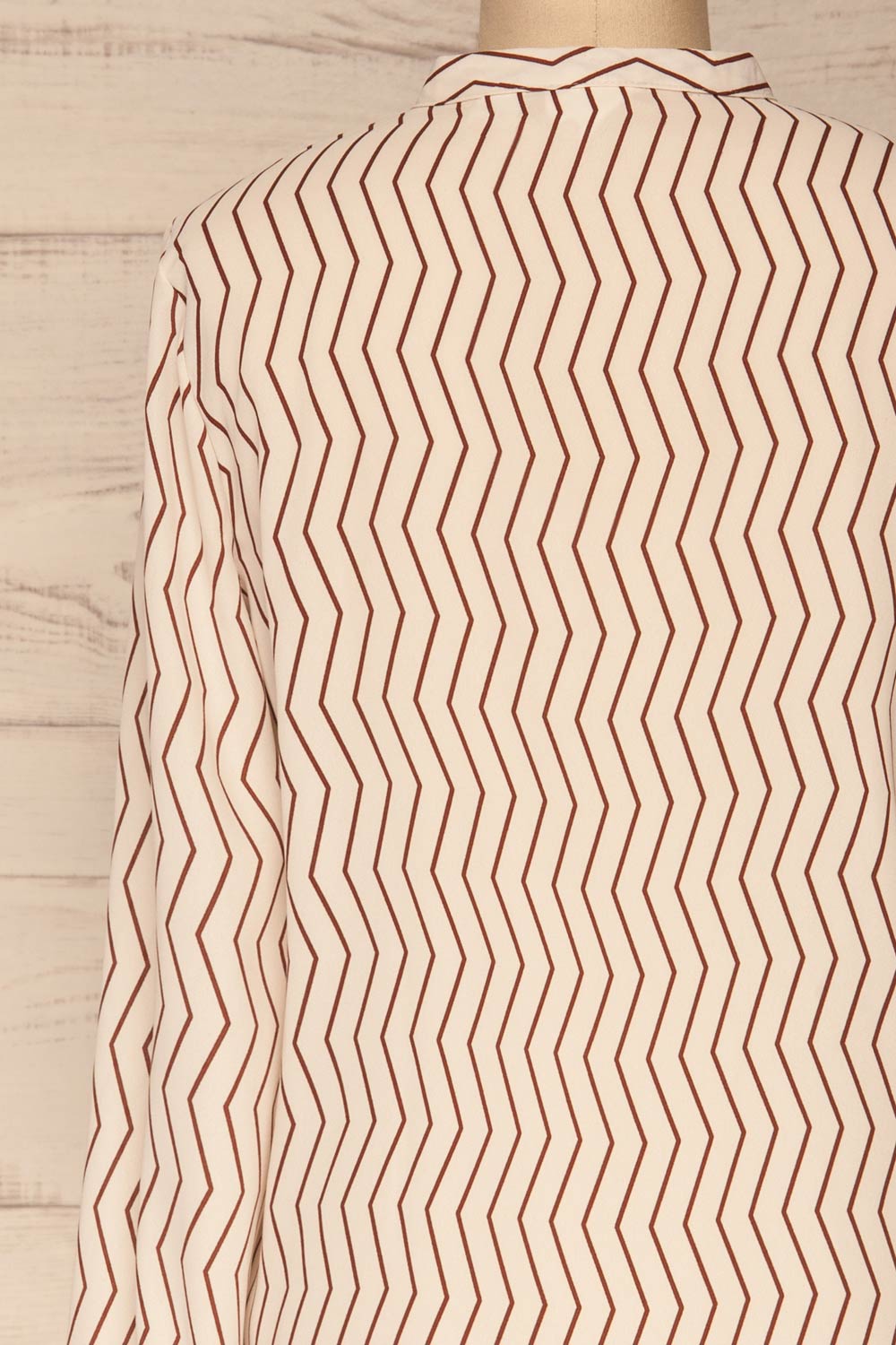 Mayence Striped Geometrical Button-Up Blouse | Boutique 1861 back close-up