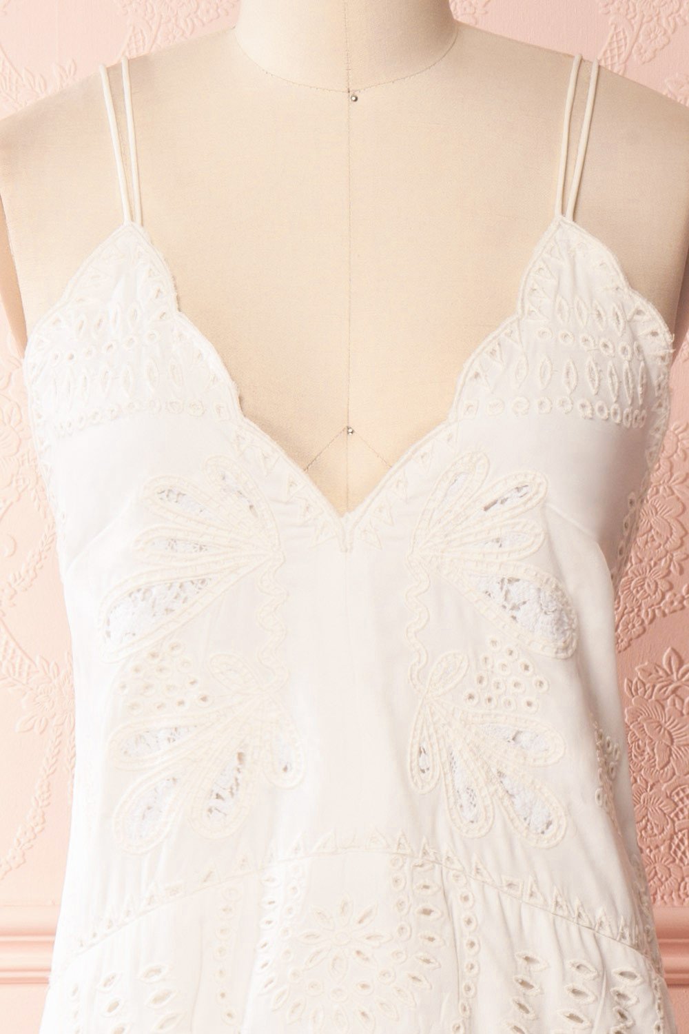 Meagan White Embroidered Sleeveless Maxi Dress | Boudoir 1861