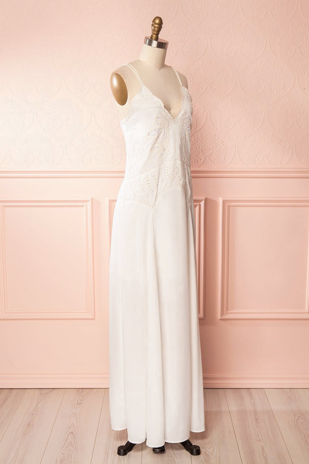 Meagan White Embroidered Sleeveless Maxi Dress | Boudoir 1861