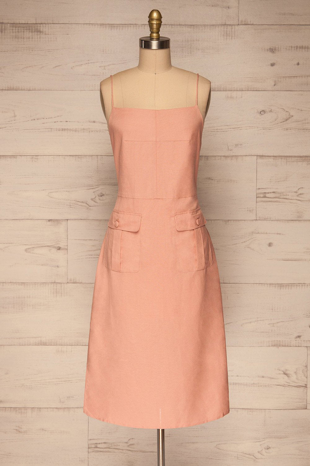 Melliena | Peach Midi Dress