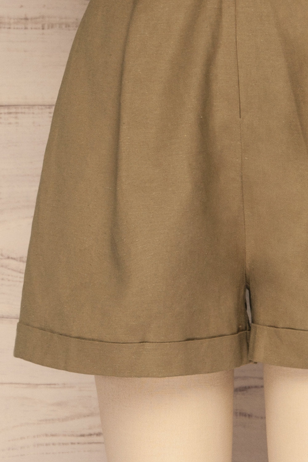 Meppelor Khaki Sleeveless Romper | La petite garçonne bottom