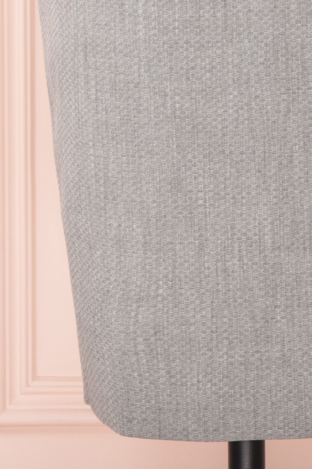 Michad Grey Fitted Ted Baker Cocktail Dress | BOTTOM CLOSE UP | La Petite Garçonne
