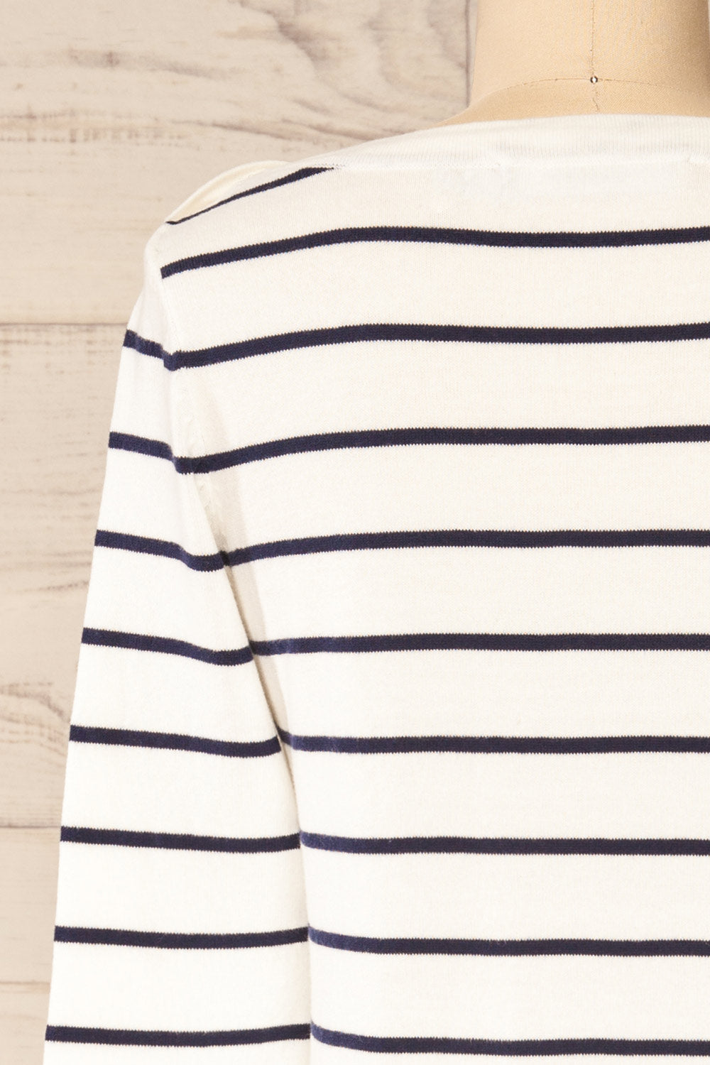 Middlesbrough Striped Long Sleeve Top | La petite garçonne back close-up