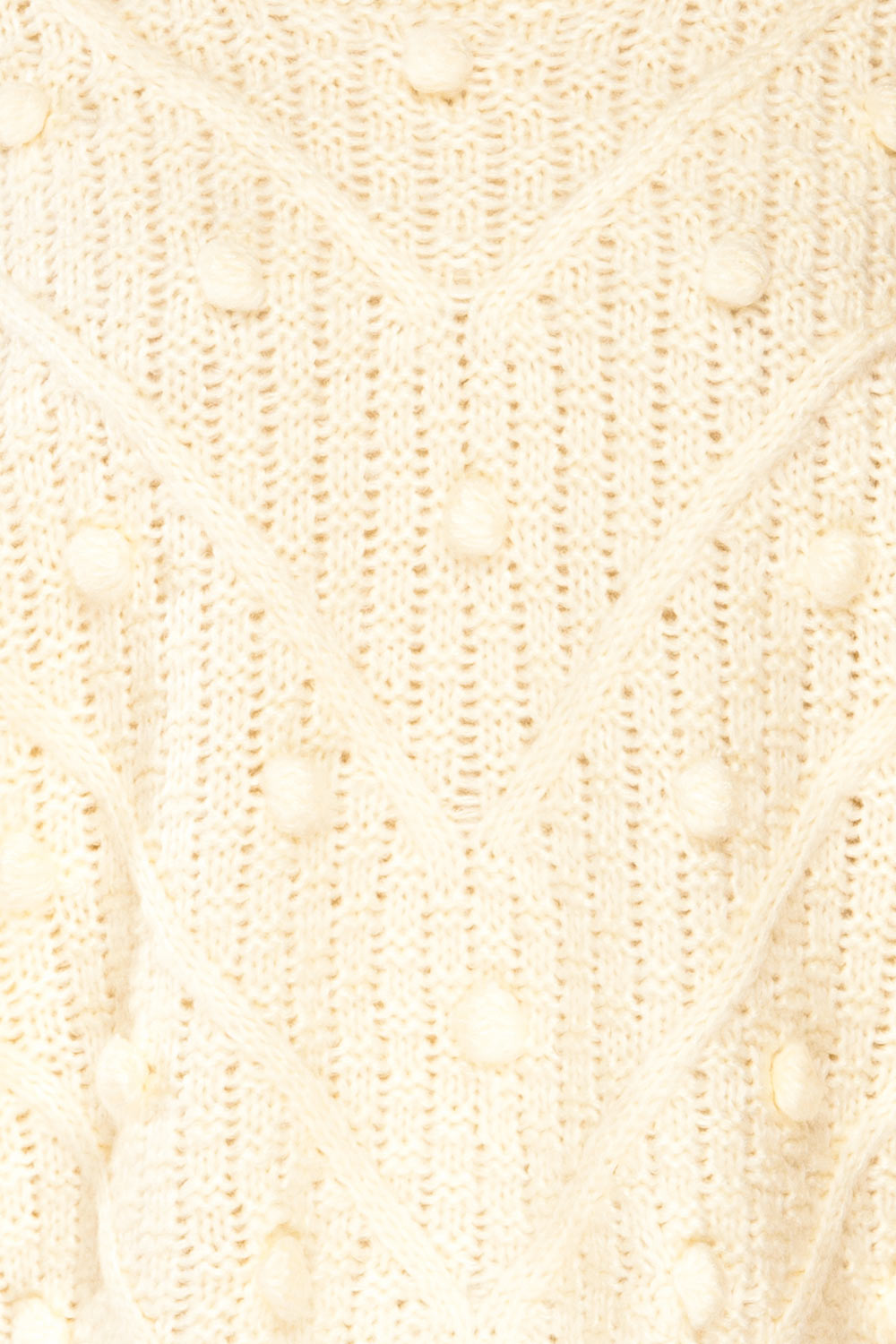 Miirsk Ivory Knit Sweater with Pompoms | La petite garçonne fabric