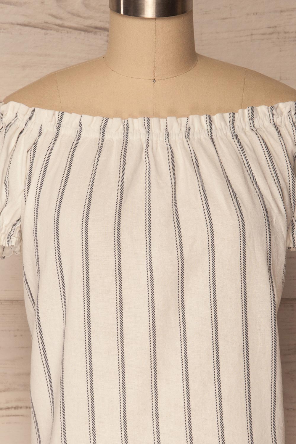 Mikulec White & Black Striped Off-Shoulder Top | La Petite Garçonne 3